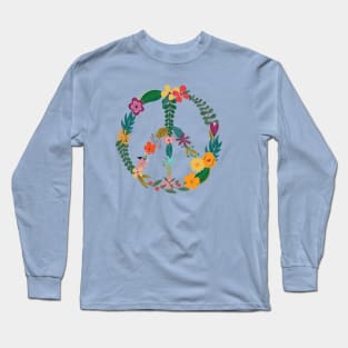 Floral Peace Sign Long Sleeve T-Shirt